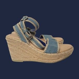 Matisse Womens Frenchie Denim Espadrille Wedges Sandals Size‎ 6.5 Shoes